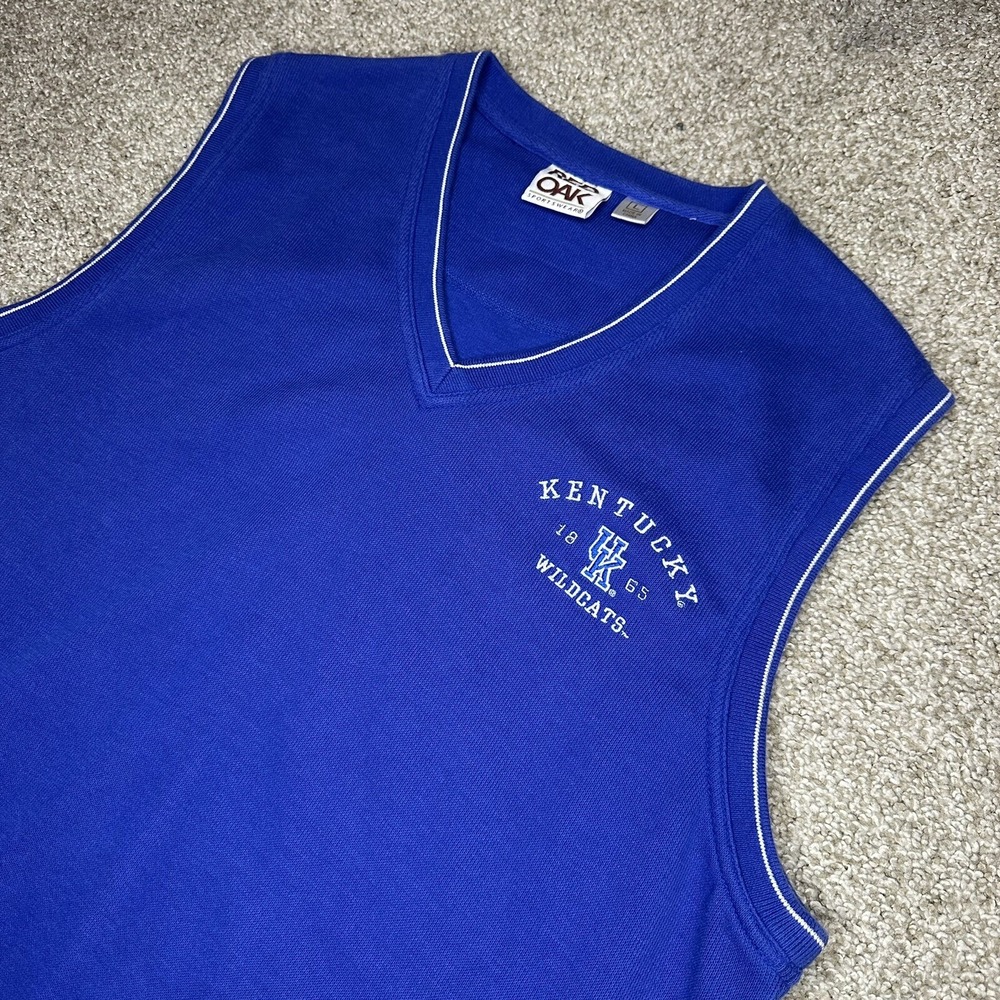 Vintage University Of Kentucky Wildcats Red Oak Men's Large Pullover Vest Blue - Picture 2 of 9